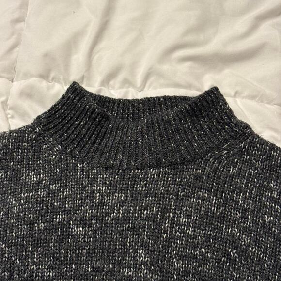 Dark Gray Mock Neck Knit Sweater Small - Picture 3 of 8